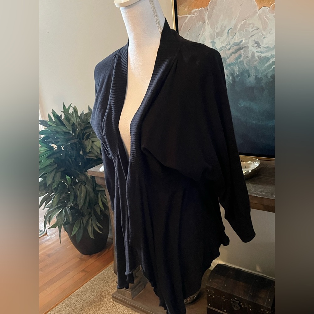 🖤 Style & Co. Black Open Front Cardigan Size Large NWT NEW - Picture 3 of 8